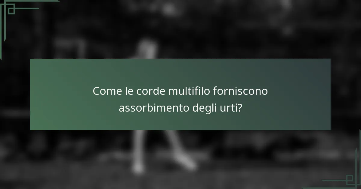 Come le corde multifilo forniscono assorbimento degli urti?