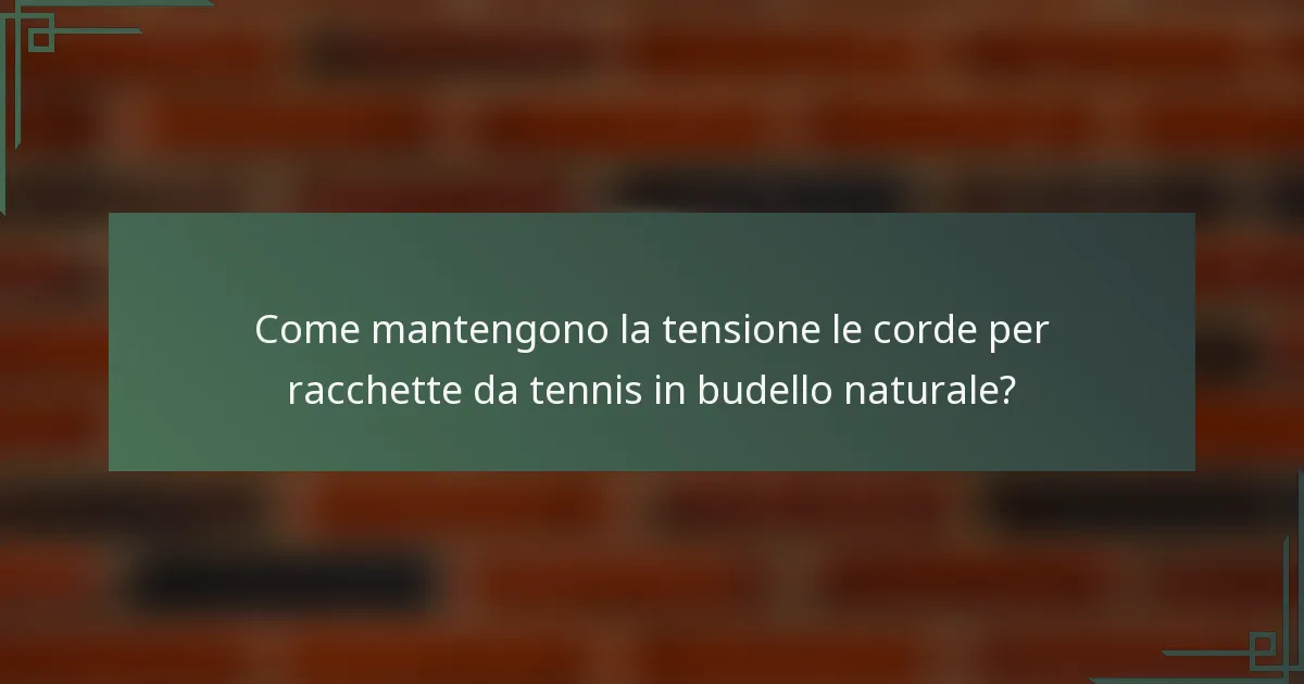 Come mantengono la tensione le corde per racchette da tennis in budello naturale?