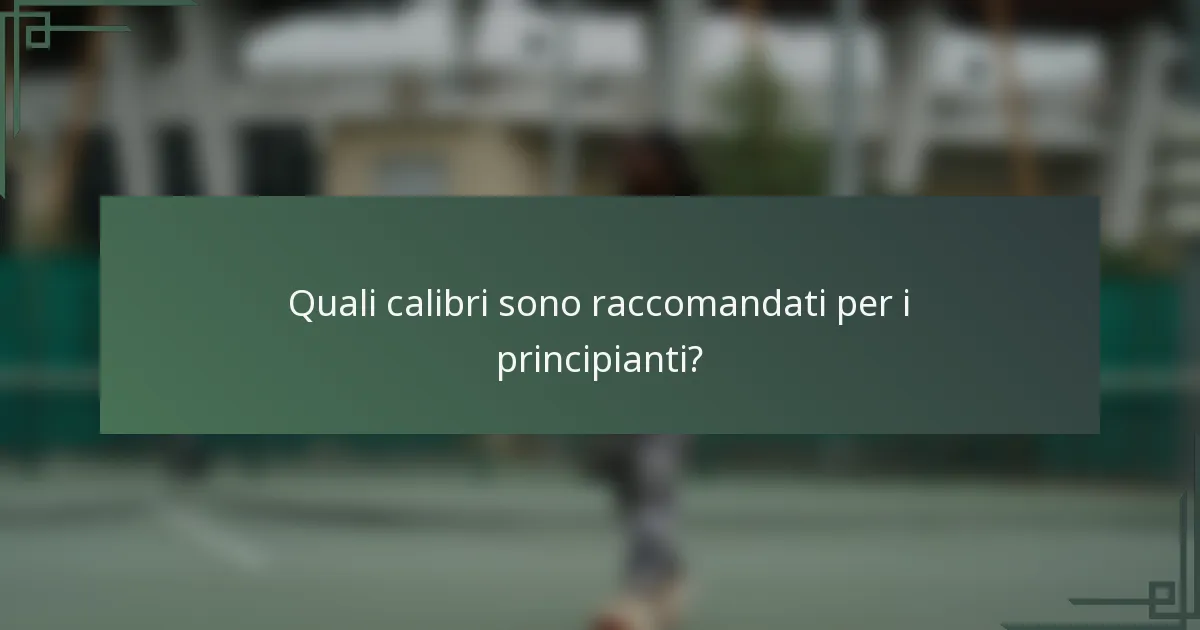 Quali calibri sono raccomandati per i principianti?