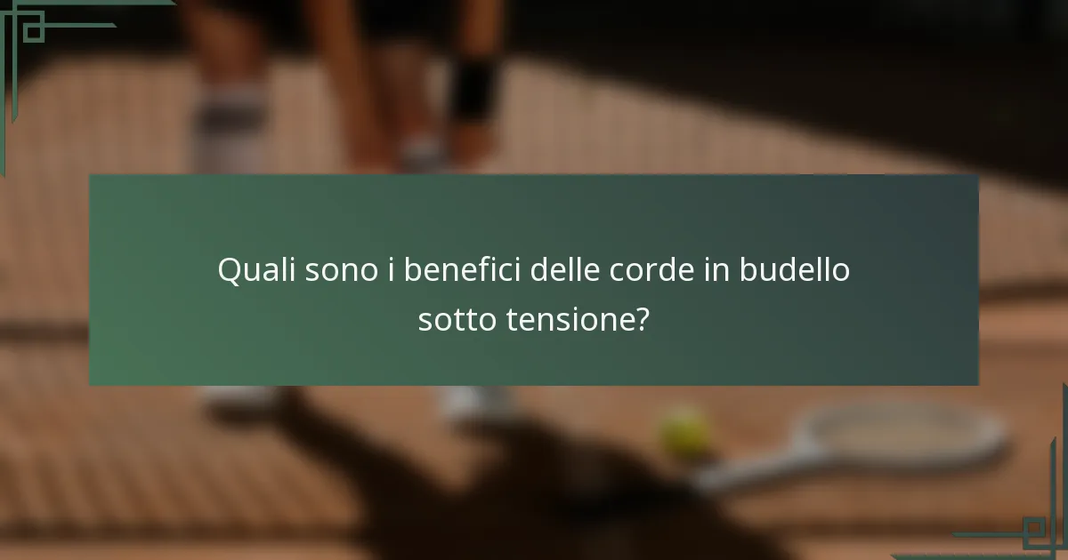 Quali sono i benefici delle corde in budello sotto tensione?