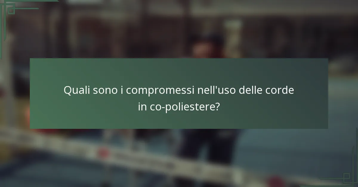 Quali sono i compromessi nell'uso delle corde in co-poliestere?