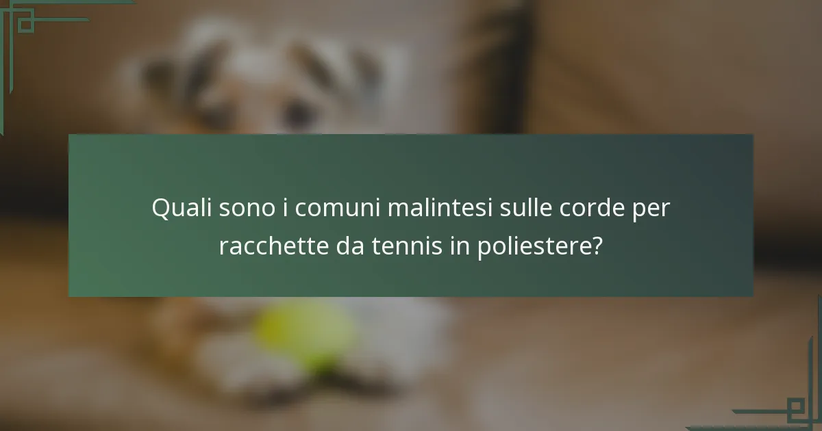 Quali sono i comuni malintesi sulle corde per racchette da tennis in poliestere?